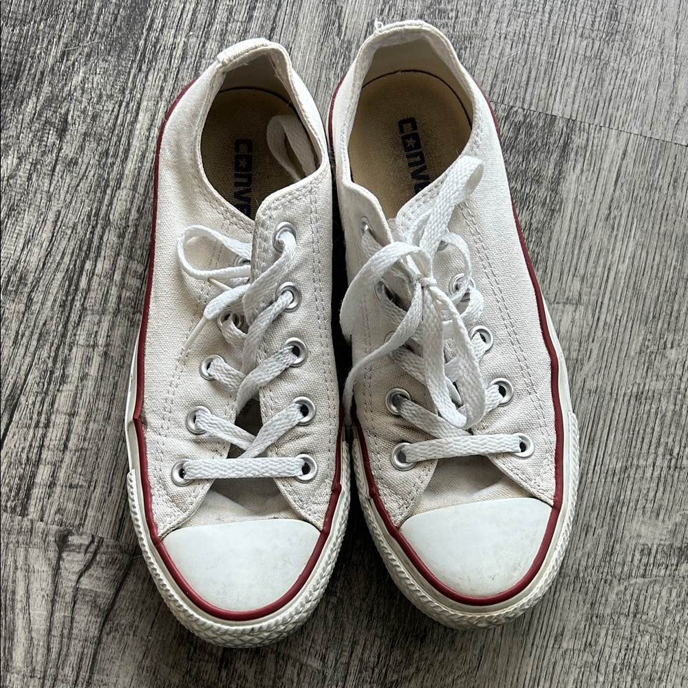 Converse White Sneakers with Red Accents - Picture 2 of 7